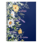 Niedlich Navy Blue Boho Wildblumen Notebook Journa Notizblock (Vorderseite)