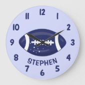 Niedlich Navy Blue Boys Fußball Schlafzimmermauer Große Wanduhr (Vorderseite)