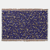 Niedlich Navy Blue Celestial Pattern Fun Lovely St Decke (Vorderseite)