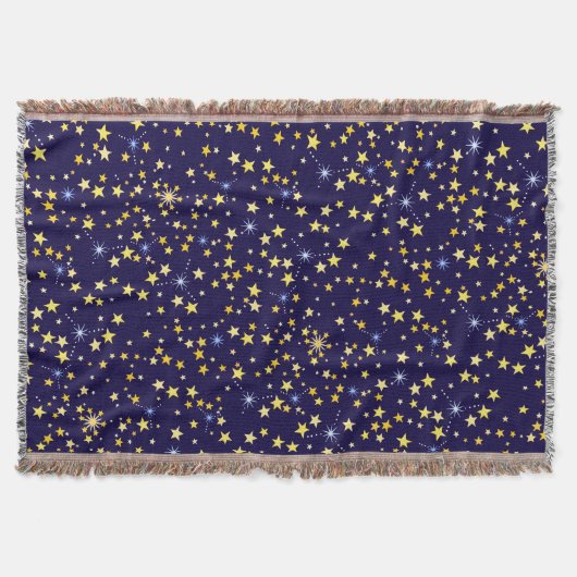 Niedlich Navy Blue Celestial Pattern Fun Lovely St Decke (Vorderseite)