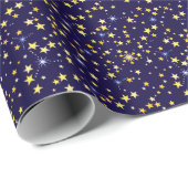 Niedlich Navy Blue Celestial Pattern Fun Lovely St Geschenkpapier (Rolleneckpunkt)