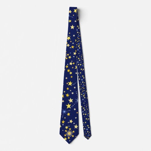 Niedlich Navy Blue Celestial Pattern Fun Lovely St Krawatte (Vorderseite)