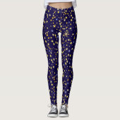 Niedlich Navy Blue Celestial Pattern Fun Lovely St Leggings (Vorderseite)