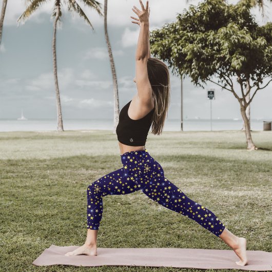 Niedlich Navy Blue Celestial Pattern Fun Lovely St Leggings