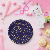 Niedlich Navy Blue Celestial Pattern Fun Lovely St Pappteller (Party)