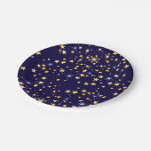 Niedlich Navy Blue Celestial Pattern Fun Lovely St Pappteller (Schrägansicht)