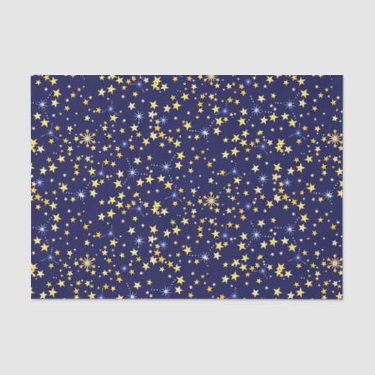 Niedlich Navy Blue Celestial Pattern Fun Lovely St Seidenpapier (Vorderseite)