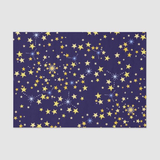 Niedlich Navy Blue Celestial Pattern Fun Lovely St Seidenpapier (Vorderseite)