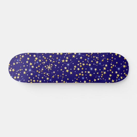 Niedlich Navy Blue Celestial Pattern Fun Lovely St Skateboard (Horizontal)