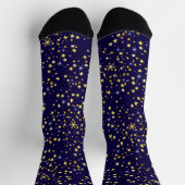Niedlich Navy Blue Celestial Pattern Fun Lovely St Socken (Oben)