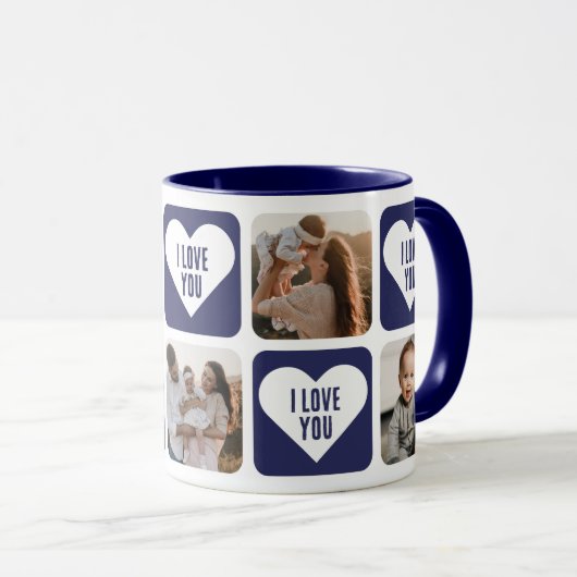 Niedlich Navy Blue Custom Foto I Liebe Sie Tasse (VorderseiteRechts)