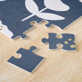 Niedlich Navy Blue Floral Monogram Puzzle (Seite)