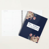 Niedlich Navy Blue Floral Personalisiert Teacher P Planer (Anzeige)
