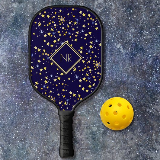 Niedlich Navy Blue Galaxy Stars Celestiable Custom Pickleball Schläger