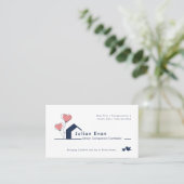 Niedlich Navy Blue White House Logo Senior Caregie Visitenkarte (Stehend Vorderseite)