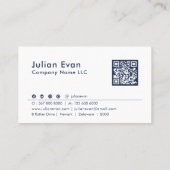 Niedlich Navy Blue White House Logo Senior Caregie Visitenkarte (Rückseite)