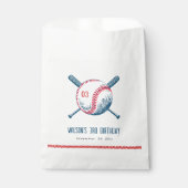 Niedlich Navy Red Baseball Bat Star Kindergeburtst Geschenktütchen (Vorderseite)