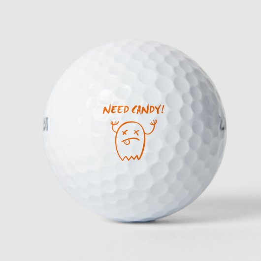 Niedlich Need Candy Halloween Ghost Dark Monoton Golfball (Vorderseite)