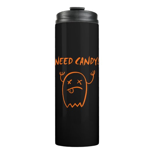 Niedlich Need Candy Halloween Ghost Dark Monoton Thermosbecher (Vorderseite)
