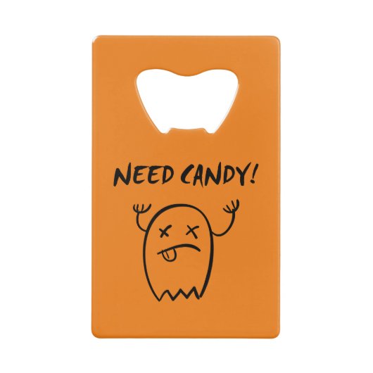 Niedlich Need Candy Halloween Ghost Monotone Geldbeutel Flaschenöffner (Vorderseite)