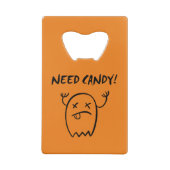 Niedlich Need Candy Halloween Ghost Monotone Geldbeutel Flaschenöffner (Rückseite)