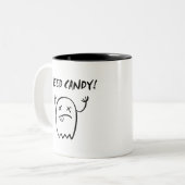 Niedlich Need Candy Halloween Ghost Monotone Zweifarbige Tasse (Vorderseite Links)