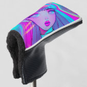 Niedlich Neon Anime Girl Golf Head Cover Golf Headcover (3/4 Vorderseite)