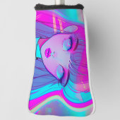 Niedlich Neon Anime Girl Golf Head Cover Golf Headcover (Rotieren 90)