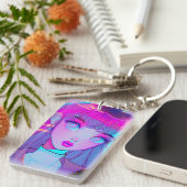 Niedlich Neon Anime Girl Schlüsselanhänger (Vorderseite rechts)