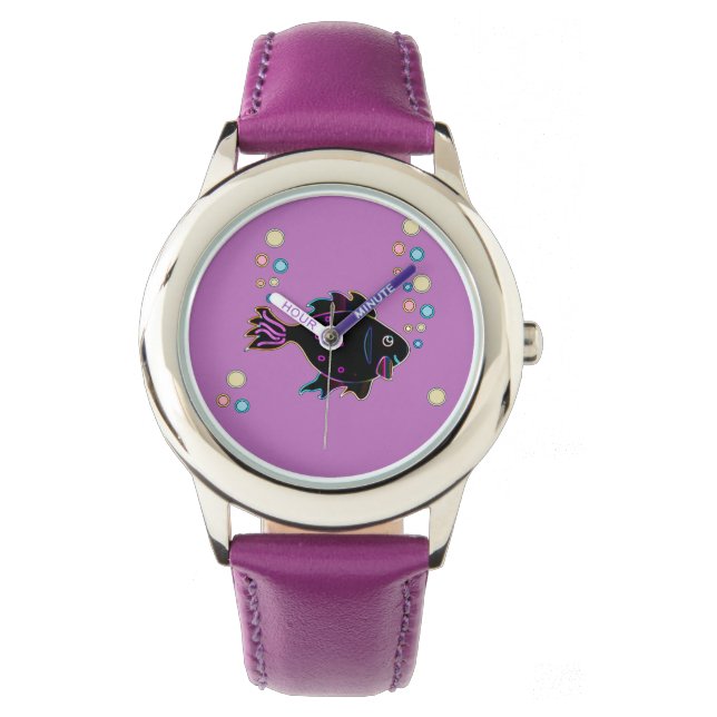 Niedlich Neon Fish Watch Armbanduhr (Vorderseite)