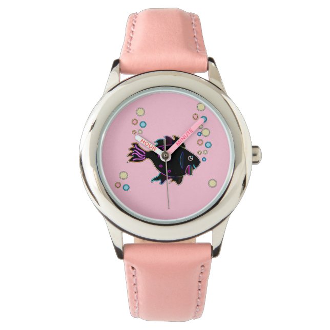 Niedlich Neon Fish Watch Armbanduhr (Vorderseite)