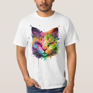 Niedlich Neon Ink Cat T - Shirt Hoodie