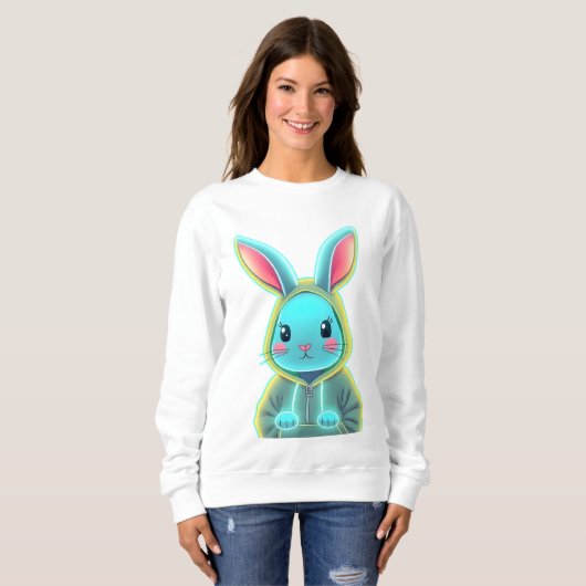 Niedlich Neon Kash Rabbit Sweatshirt (Vorne ganz)
