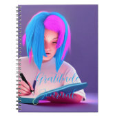 Niedlich Neon Pink und Blue Hair Girl Journal Notizblock (Vorderseite)