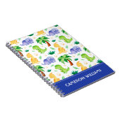 Niedlich Neon Watercolor Dinosaurier Muster Notizblock (Rechte Seite)