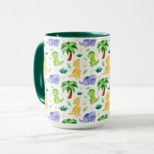 Niedlich Neon Watercolor Dinosaurier Muster Tasse