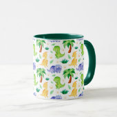 Niedlich Neon Watercolor Dinosaurier Muster Tasse (VorderseiteRechts)