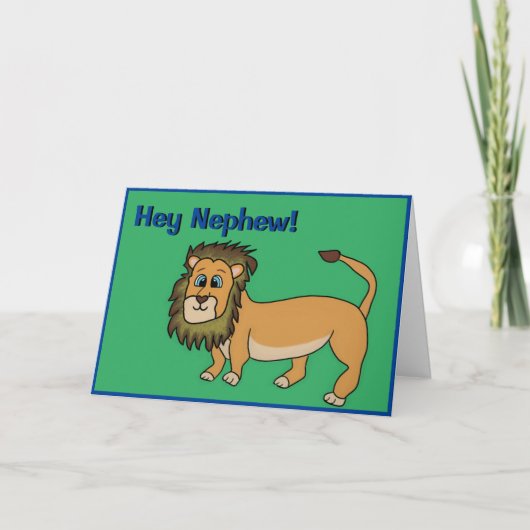 Niedlich Nephew Birthday Card Lion Funny Karte (Vorderseite)
