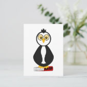 Niedlich Nerdy Bookworm Penguin Postkarte (Stehend Vorderseite)