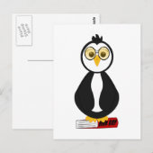 Niedlich Nerdy Bookworm Penguin Postkarte (Vorne/Hinten)