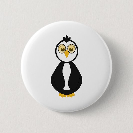 Niedlich Nerdy Penguin Button (Vorderseite)