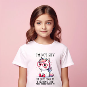 Niedlich Nerdy Unicorn Girls T-Shirt