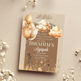 Niedlich neutrale Farben Islamisches Baby Aqiqah Einladung