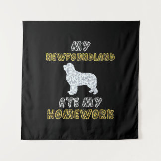 Niedlich Newfie | Mein Neufundland Ate My Hausaufg Wandteppich