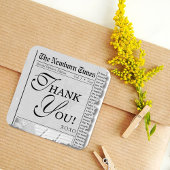 Niedlich Newspaper Baby Dusche Vielen Dank für Ihr Quadratischer Aufkleber