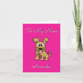 Niedlich Niece Birthday Card - Funny Dog Karte (Vorderseite)