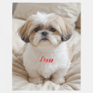 Niedlich Niedliche Shih Tzu Personalisiert Fleecedecke