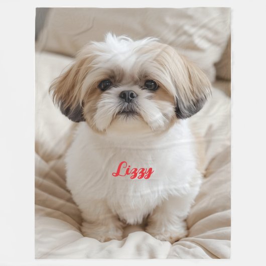Niedlich Niedliche Shih Tzu Personalisiert Fleecedecke (Vorderseite)
