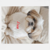 Niedlich Niedliche Shih Tzu Personalisiert Fleecedecke (Vorderseite (Horizontal))