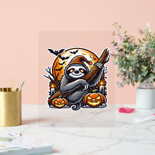 Niedlich Night Sloth Halloween Klassischer T - Shi Acrylschild (Hochzeit)